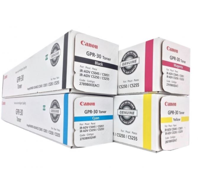 Canon Genuine OEM GPR-30 Toner Cartridges - Full Set (BK,C,M,Y)