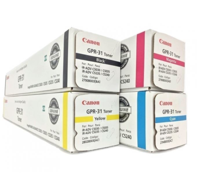 Canon Genuine OEM GPR-31 Toner Cartridges - Full Set (BK,C,M,Y)